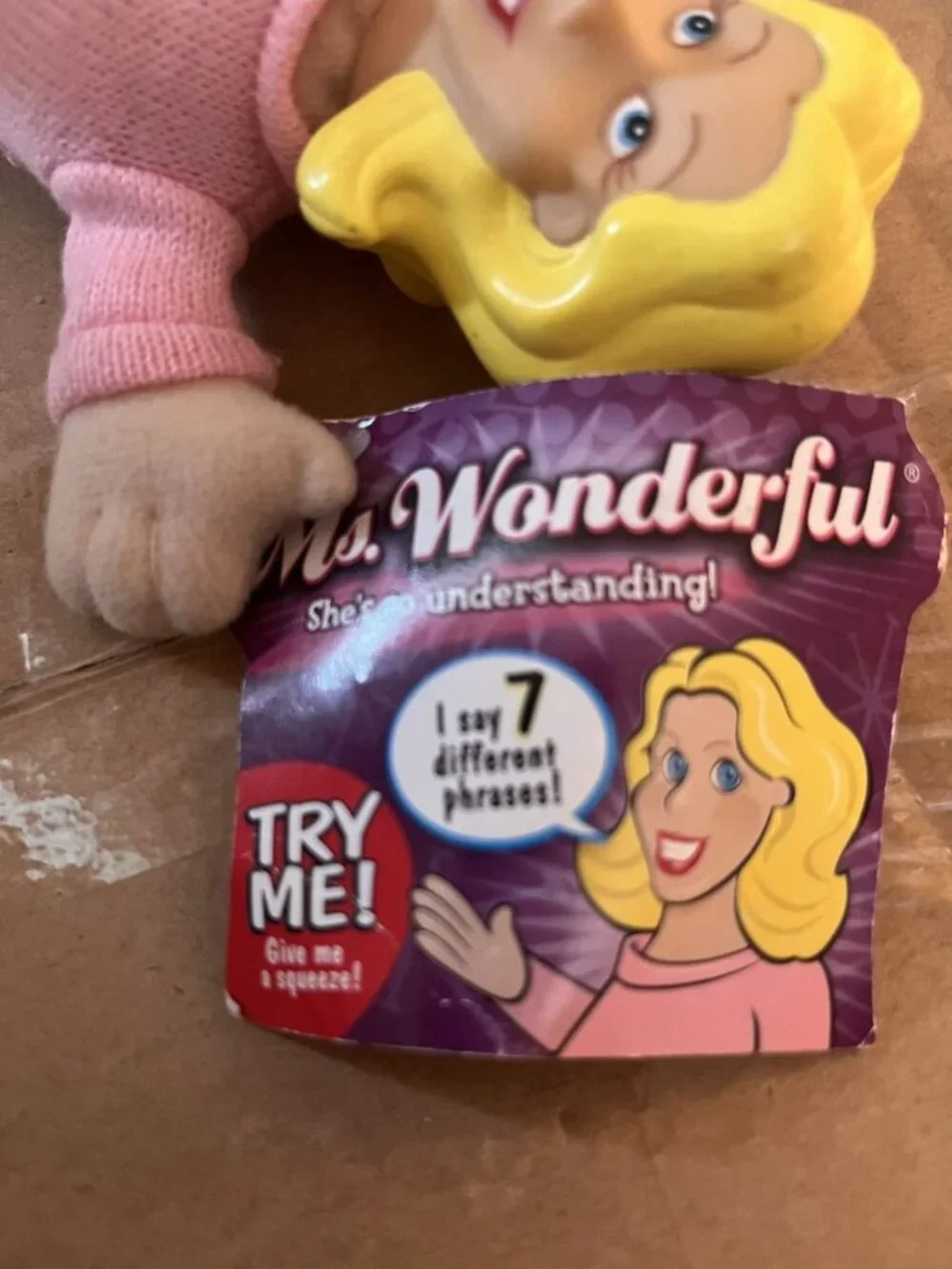 Vintage Ms. Wonderful Talking Mini Doll with 7 Very Understanding Phrases Works